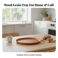 Rectangular Wood-Look Tray Decorative Serving Platter Easy to Clean for Hosts