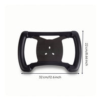 Rectangular Kart Steering Wheel Textured-Grip Steering Wheel with Mounting Plate Black Hardware Replacement for Racers