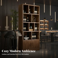 Wooden Beverage Cabinet New Chinese Design Floor Standing Display Shelf Solid Wood Floor Standing Storage Cabinet for Collectors, Adults, Restaurant