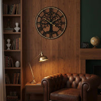 Tree Wall Timekeeper Gold-Tone Hands Roman Numeral Wall Timekeeper Decorative