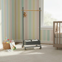 children's Rolling Clothes Rack Encourages Tidiness Garment Stand With Wheels