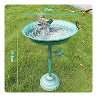 Pedestal Bird Bath Shallow-Basin Bird Bath with Pedestal Space-Saving for Yard