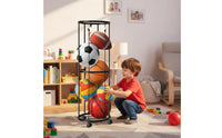 3 Tier Sphere Storage Rack Sturdy Construction Upright Sphere Storage Rack Freestanding Roundball Stand Easy Assembly