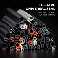 Wear Resistant Vehicle Door Seal, Steel Belt Composite Seal Strip, Steel Wire Reinforced Tape, Car D - U-shaped steel strip composite rubber strip, multiple specifications and colors available for customization