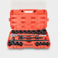 20 Pieces Heavy-Duty Socket Wrench Set Matte Black Socket Set with Case Long-Lasting Portable for Workshop