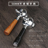 Italian E61 Espresso Machine Portafilter Double Shot Stainless Steel Wood Handle Universal Single Spout 58mm