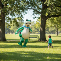 Battery-Powered Inflatable Frog Costume Quick Inflation Frog Cosplay Suit Lightweight for Party