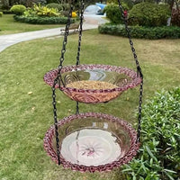 Hanging Bird Feeder for Outdoor Garden Decor, Two Level Outdoor Bird Feeder, Hanging Decoration and Garden Bird Feeder Balcony Decor