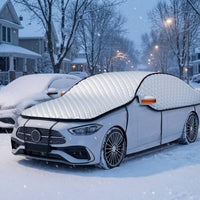 Thickened Half Car Cover Quilted Car Half Cover Secure Fit Cotton Lined for Outdoor Parking, Winter Protection