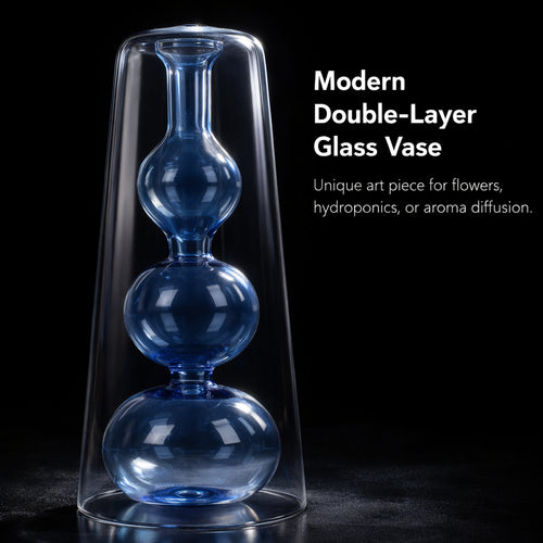 Double Layer Glass Vase: Modern Minimalist Home Decor