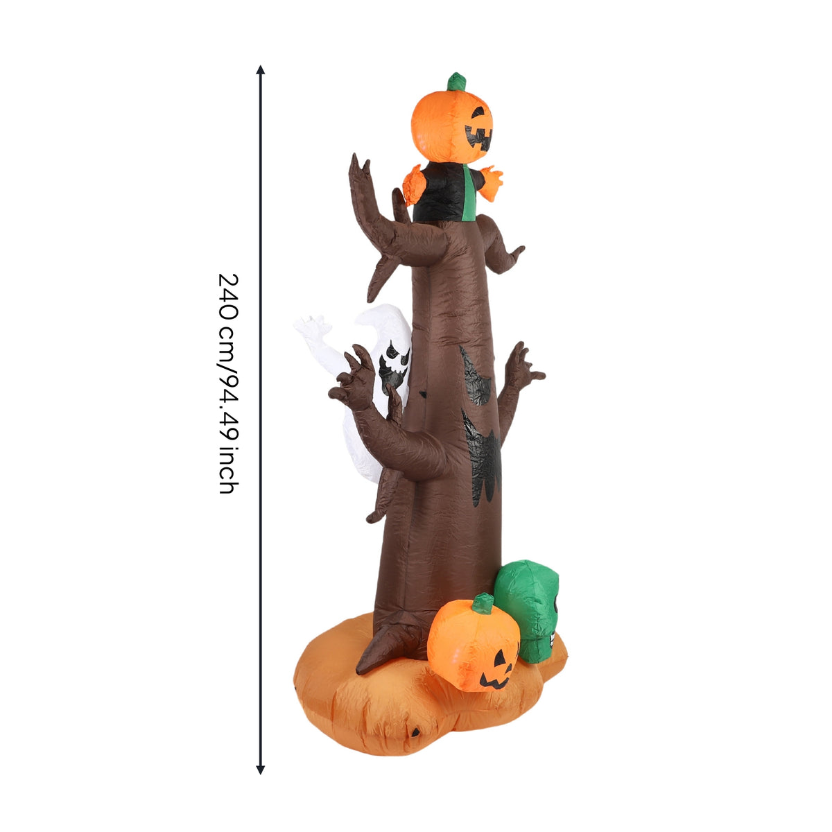 Spooky Halloween Inflatable Tree Freestanding Inflatable Tree with Pumpkin Head Weather-Resistant Yard Decoration Sturdy for Lawn