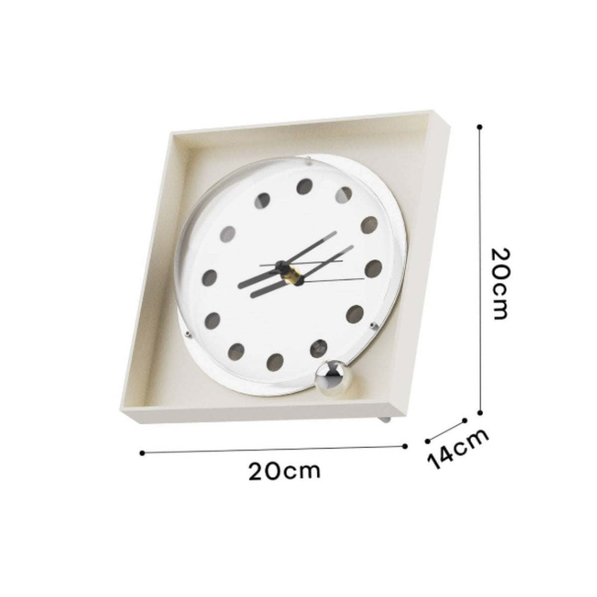 Modernist Design Timepiece Minimalist Design Square Desk Timepiece Glass Lens
