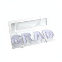 GRAD Letter Gift Box Transparent Window Graduation Flower Box Reusable Graduation Gift Tray for Students