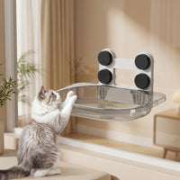 Cat Window Hammock with Mounting, Enclosed Basket Perch for Sunbathing, Waterproof Indoor Seat for Cats, Space Saving Window Sill Bed