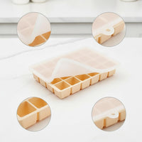 Large Capacity Ice Cube Tray with Lid, Food-Grade Silicone/PP Ice Mold for Home and Commercial Use, Freezer Safe