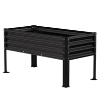 Galvanized Metal Garden Bed Corrugated Metal Raised Garden Bed Black Outdoor Growing Setup