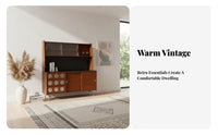 Nordic design Tall Sideboard with Hutch centuryera Modern Storage Furniture Japanese Design Display Cabinet Multi-Functional for Families, Homeowners, Renters, Dining Room, Kitchen