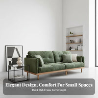 3-Seater Straight-Line Settee Removable and cleanable Cover 3-Seater Settee sturdy wood Wood Frame Sofa for Small Apartment Dwellers, Families, Lounge, Home