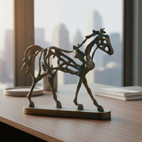 Hollow Metal Horse Statue Industrial Design Home Decor Exquisite Craftsmanship
