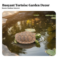 Buoyant Turtle Statue Weather-Resistant Buoyant Turtle Figurine Construction Resin Tortoise Model for Pool, Outdoor