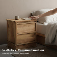 Single-Drawer Cabinet with Open Shelf Wabi-Sabi aesthetic Nightstand for Living Room