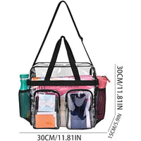 Transparent PVC Shoulder Bag Multi-Pocket Convenient Handbag Travel Bag Large Capacity Swimming Bag