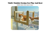 Sunbathing location paneMounted Cat resting location Elevated View paneMounted Cat resting location Space Saving Pet Supply Sturdy Build for Apartment Dwellers, Renters, Indoors, Sunroom, Living Room, Bedroom