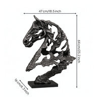 Abstract Horse Sculpture with Base Matte Decor Large for Entryway, Console Table