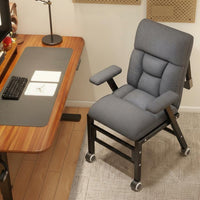 Reclining Desk Chair with Footrest Foldable Design for Dorm Room