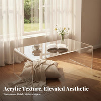 C-Shaped Rolling Table Transparent Design Nightstand Space-Saving Multi-Functional for Homeowners, Living Room, Bedroom, Balcony
