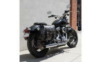 Motorcycle Saddlebags Leather-Textured Motorcycle Side Bags Strap-and-Buckle Luggage for Motorcyclists