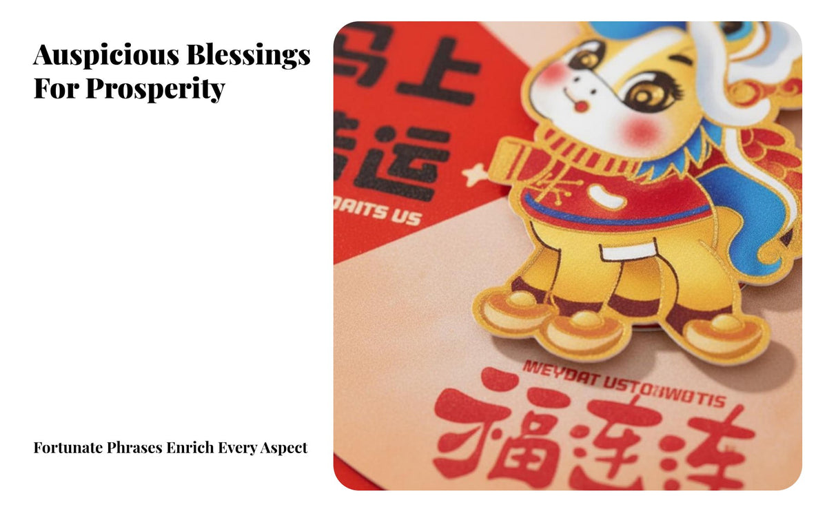 Horse Year Fu Sticker, 2026 Holiday Couplets, Rotating Door Decor, Chinese Red, Entry