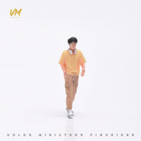 VM 1/64黄短袖插兜男生微缩人偶 微缩场景3D打印彩色手办摆件