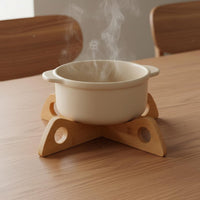 Cross Pot Stand Long-Lasting Bamboo Trivet Non-Slip for Dining Table