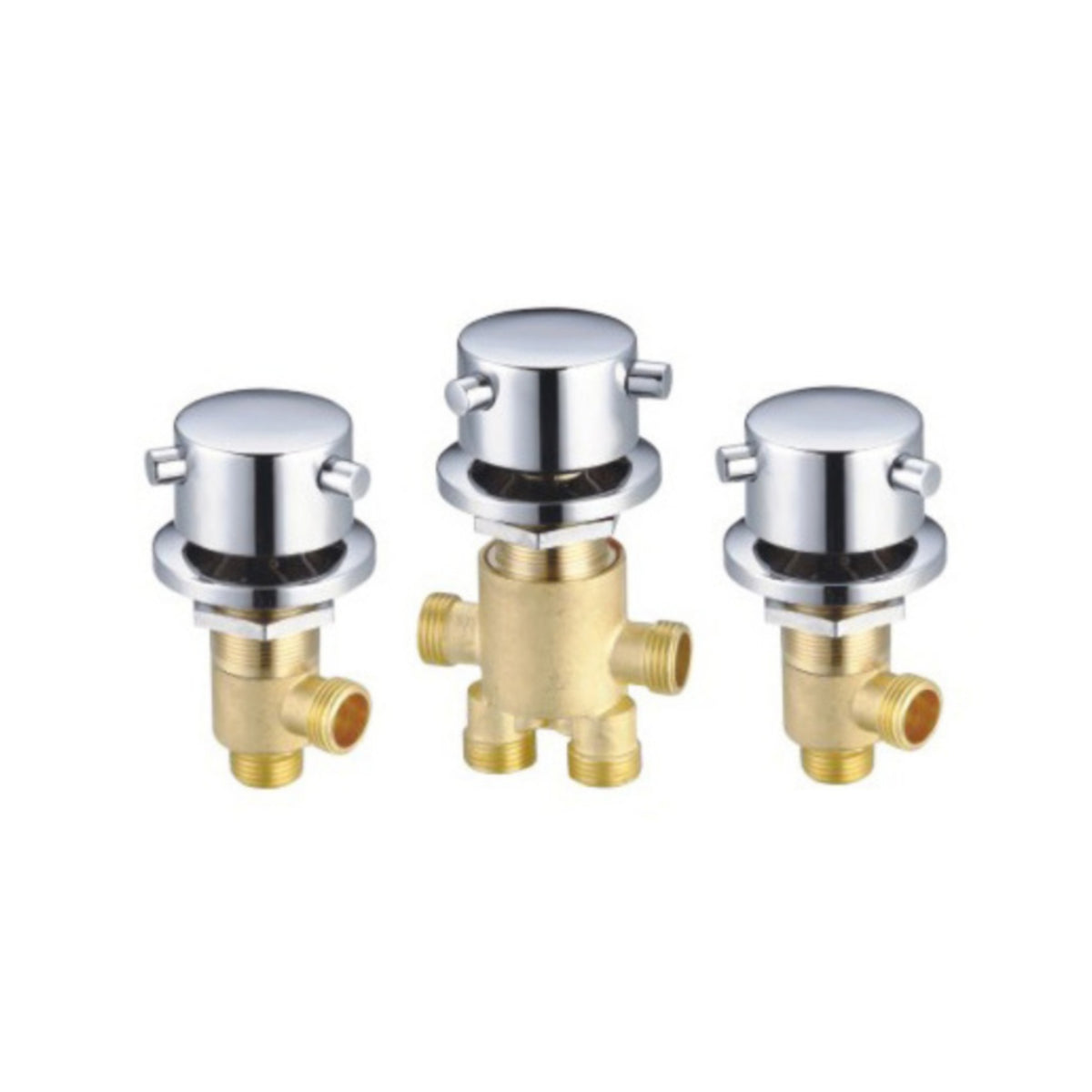 3 Pieces Diverter Control Mechanism with Trim Flange Brass Bathtub Diverter Easy to Install for Lavatory