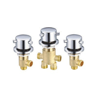 3 Pieces Diverter Control Mechanism with Trim Flange Brass Bathtub Diverter Easy to Install for Lavatory