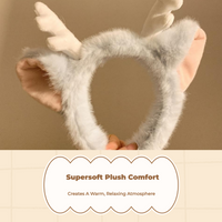 Plush Deer Antler Headband, Non-Slip, Women, Everyday Use