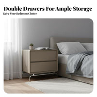 2-Drawer Minimalist Nightstand Waterproof and Stain-Proof for Homeowners, Adults