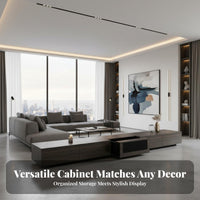 Automatic Display Device Lift Cabinet Light Luxury Design Automated Display Device Cabinet Remote Controlled TV Console for Home Theater Enthusiasts