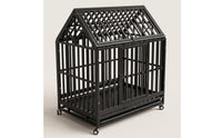 Easy to Move Dog Kennel with Wheels Mobile Heavy Duty Dog Cage Portable Enclosure Rust-Resistant for Outdoor