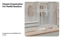 Countertop Jewelry Display Stand | Multiple Hanging Hooks, Acrylic Jewelry Tree, for Vanity