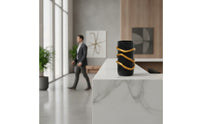 resin Vase with Snake Detail Matte Black Snake Vase Cylindrical Decor for Living Room