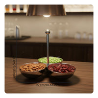 3 Compartment Serving Tray Mirror Finish Divided Snack Bowl Set Multi-Purpose