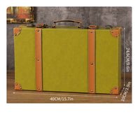Suitcase-Shaped Storage Box Metal Latch Vintage Suitcase Box Reinforced Corners