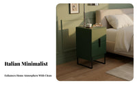Curved Single-Drawer End Table custom-crafted visual design aesthetic Nightstand Spacious Storage