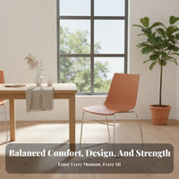 Stackable Shell Chair Minimalist design Armless nested Chair Easy to Clean Space-Saving Design for Homeowners, Business Owners