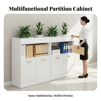 1 Piece Credenza with Planter Office Partition Cabinet Low Profile Filing Cabinet Storage with Engineered Wood Suitable for Office Workspace Privacy Organization