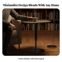 Rotating elevatingTop Circular Table Italian Design Nightstand Height-Adjustable Minimalist Visual Design for Homeowners, Adults
