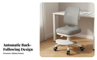 Support Adjustable Student Chair Easy to Clean Adjustable Kids Desk Chair Locking Casters Footrest for Primary School Students, Children, Teenagers, Studying, Home, Bedroom
