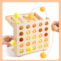 Bouncing Ball Battle Tabletop Game for Hand-Eye Coordination Training, Wooden Educational Toy for Kids and Seniors